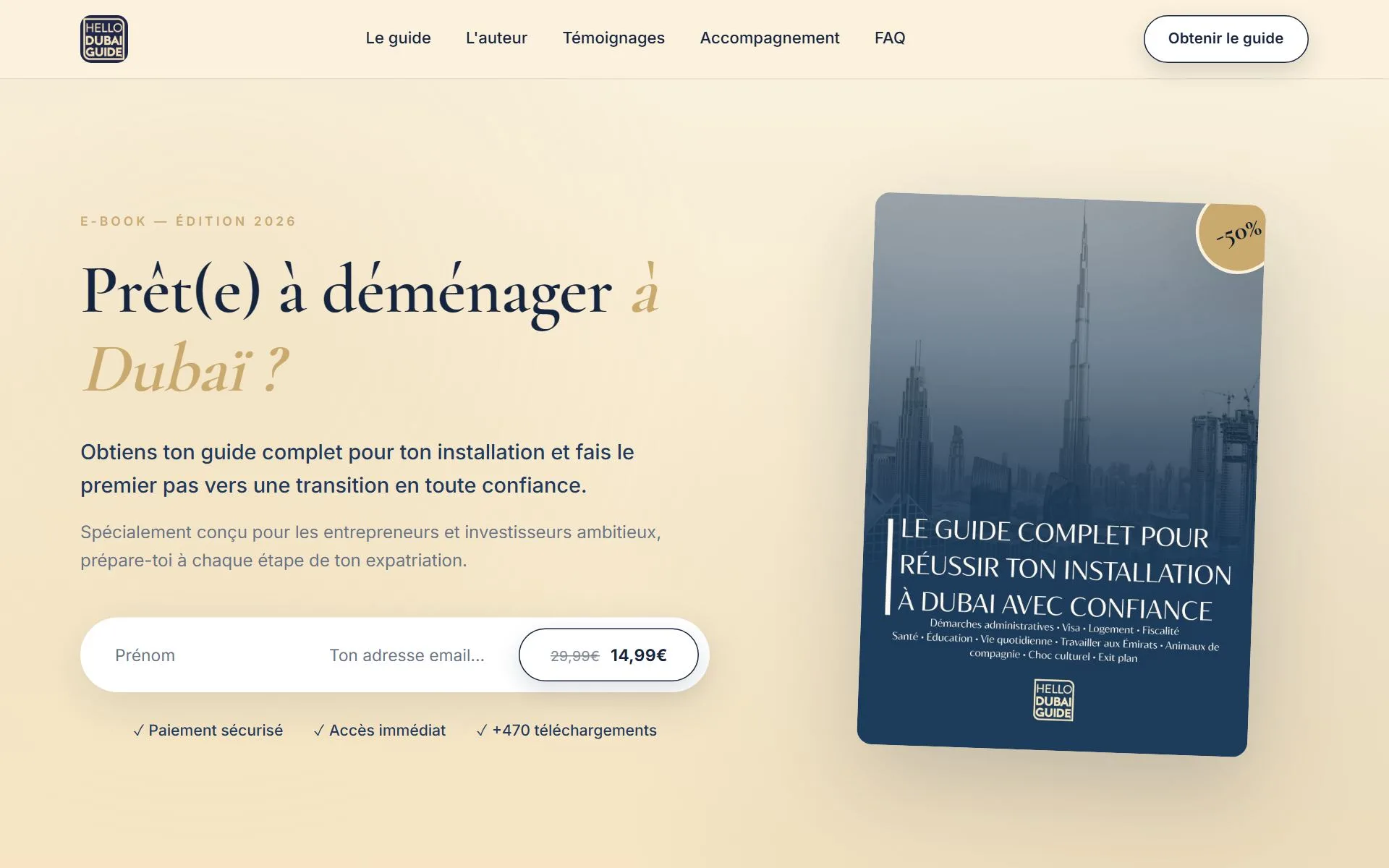 Aperçu du site Hello Dubai Guide