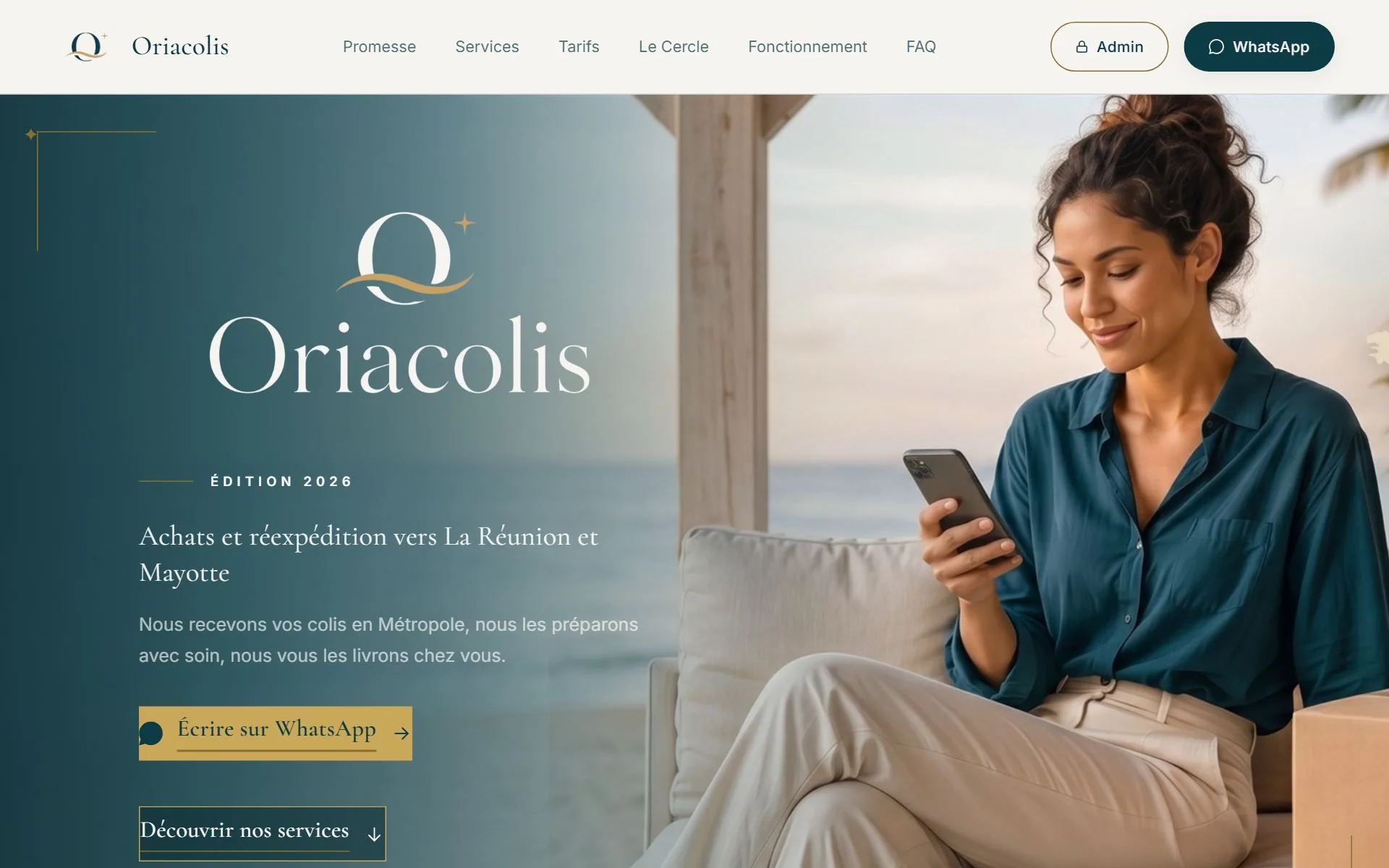 Aperçu du site Oriacolis