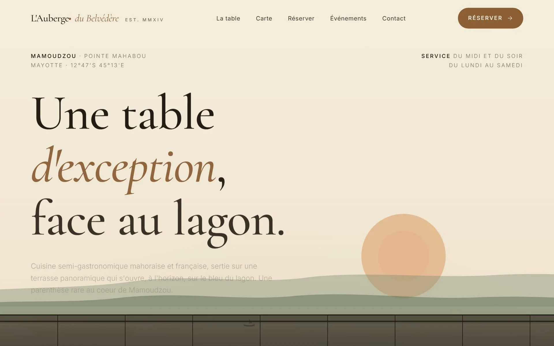 Aperçu du site Restaurant
