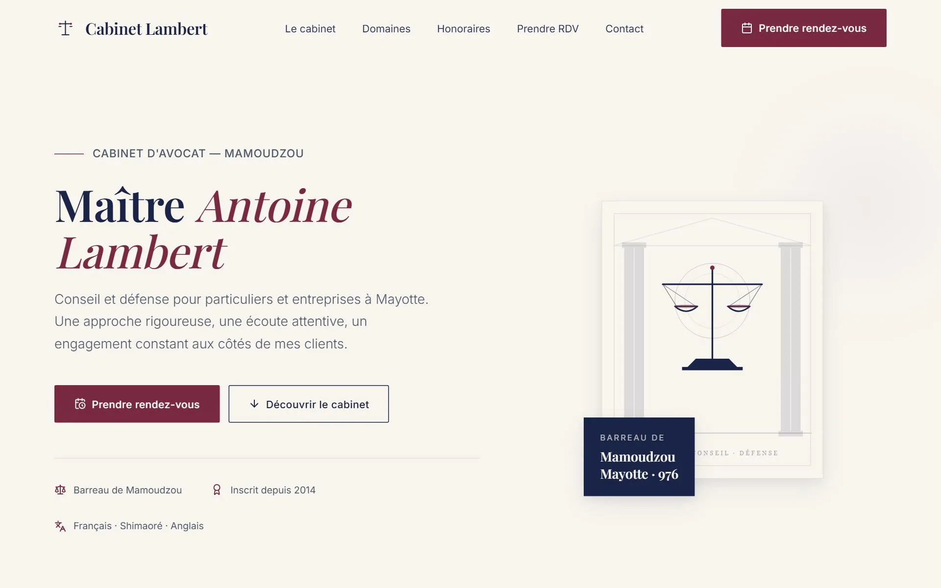 Aperçu du site Avocat