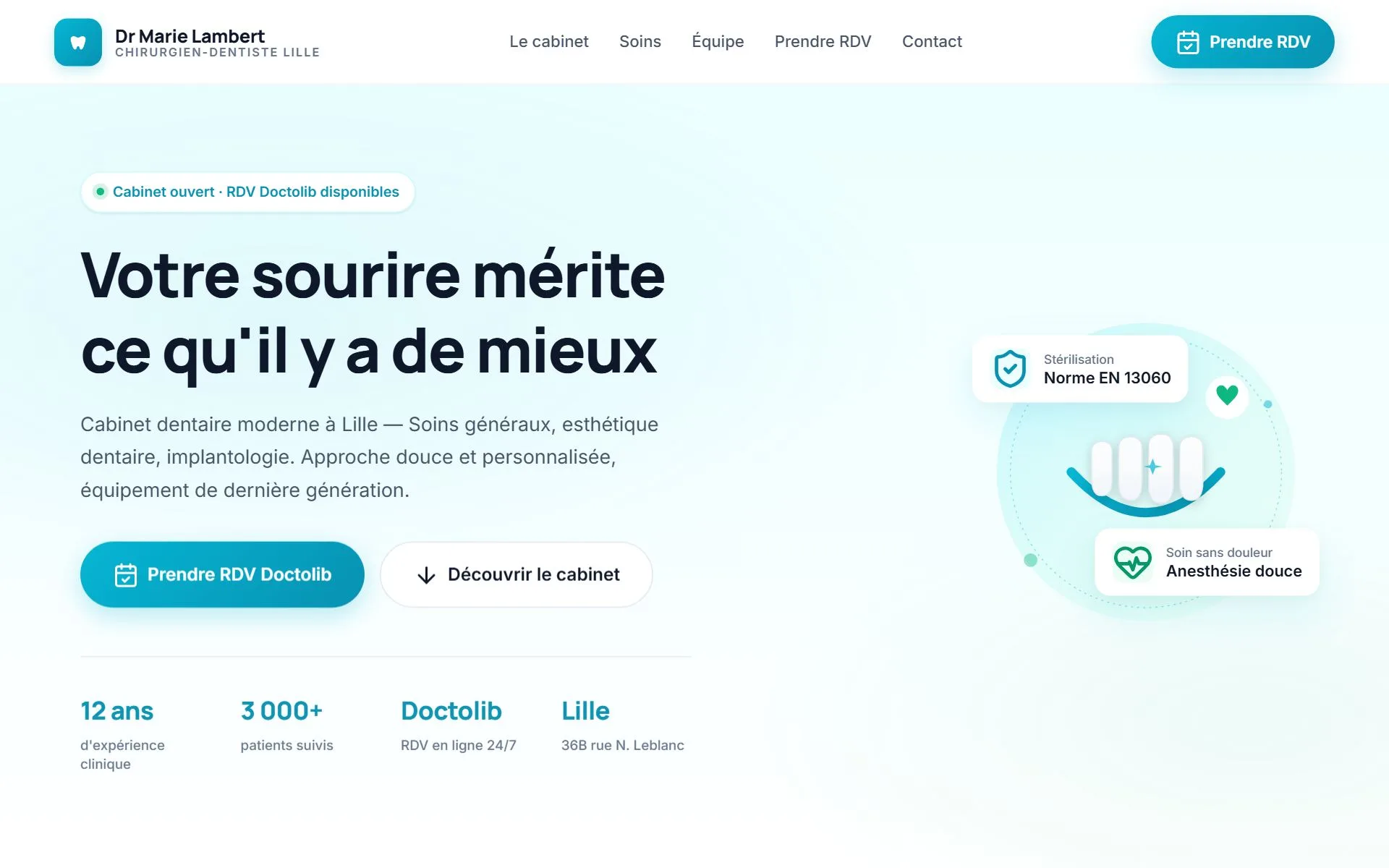 Aperçu du site Dentiste