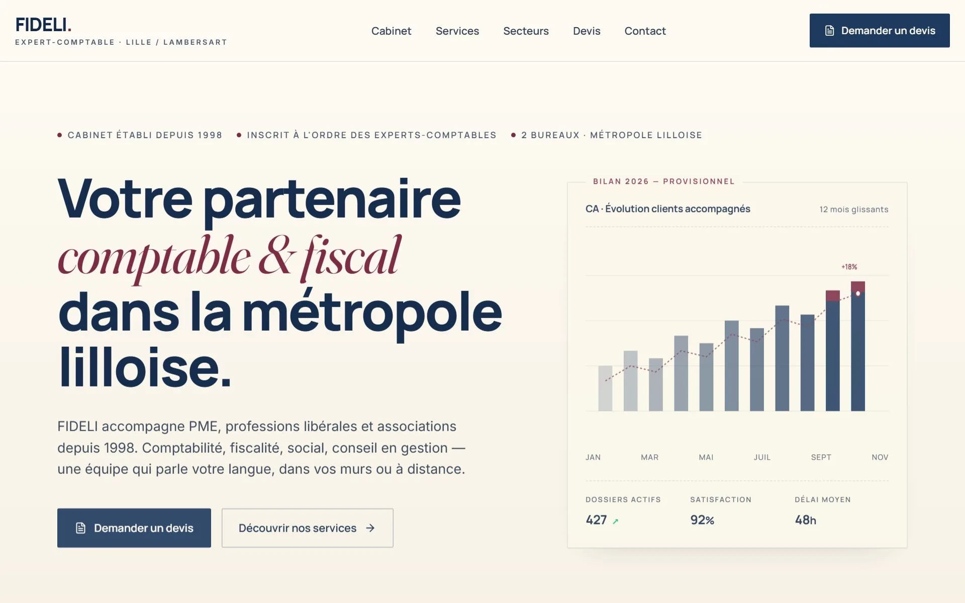 Aperçu du site Comptabilité