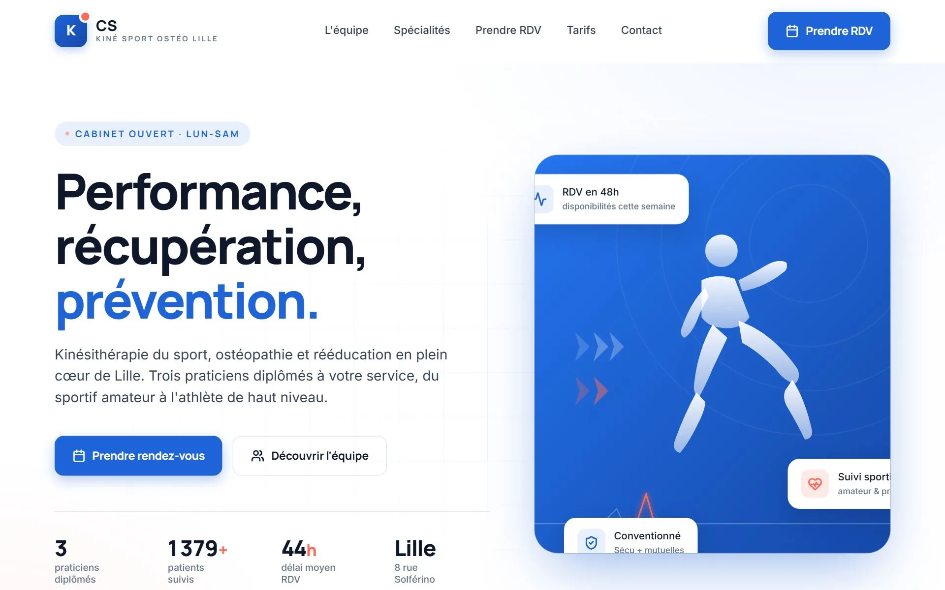 Aperçu du site Kiné sport