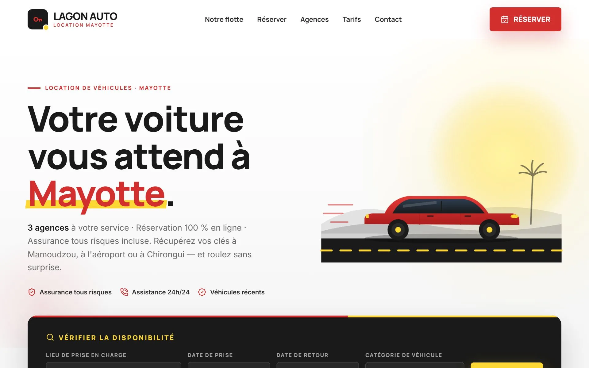 Aperçu du site Location auto