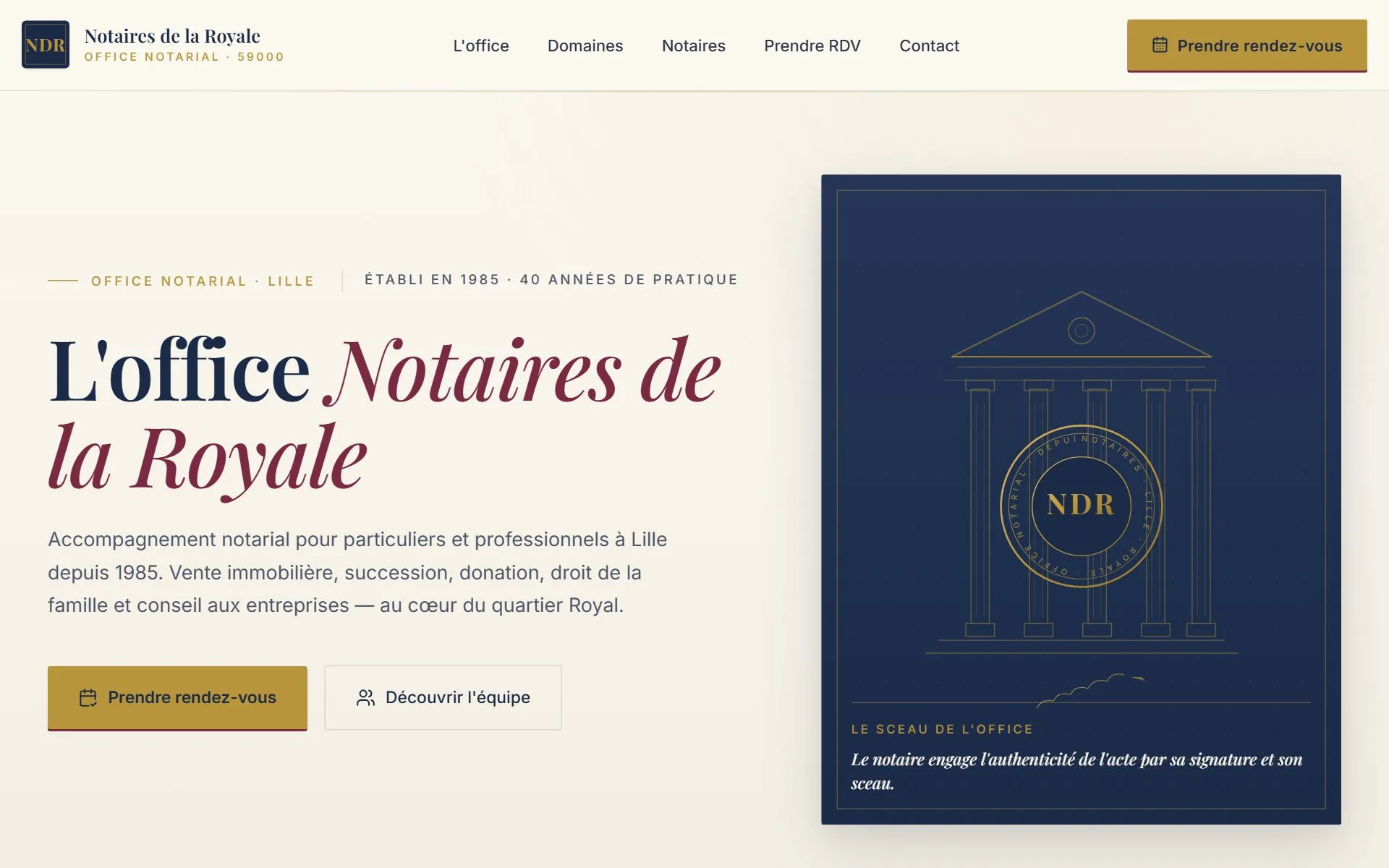 Aperçu du site Notaire