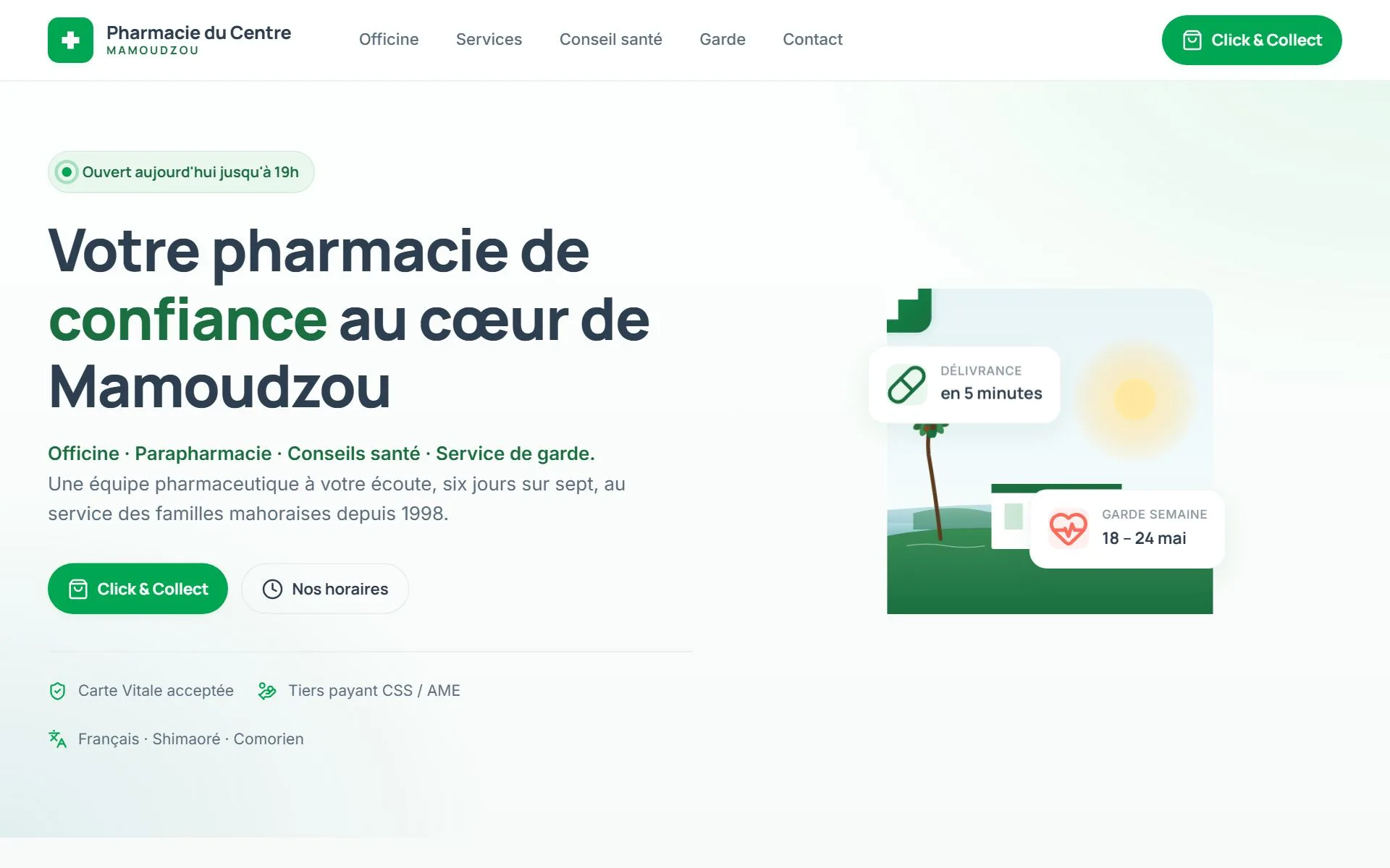 Aperçu du site Pharmacie